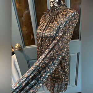 Ces Femme Multicolored Sheer Floral Top